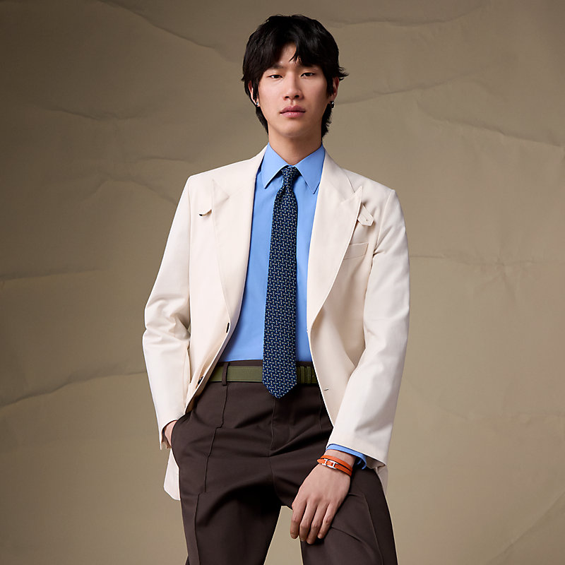 Hermès ネクタイ シルク ブラウン ベージュ 美品 エルメス HERMES